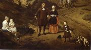 REMBRANDT Harmenszoon van Rijn Portrait of a couple with two children and a Nursemaid in a Landscape Sweden oil painting artist